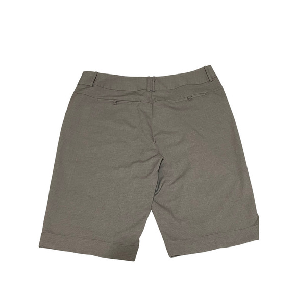 Worthington Short Modern Fit Women's Size 18 Tan Checked Cuffed Bermuda - Picture 2 of 10
